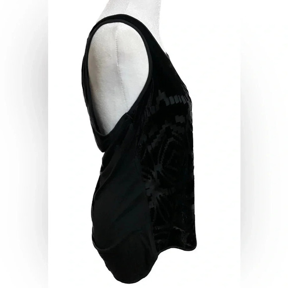 The Limited black sheer overlay cutout velvet tank -small - Picture 4 of 6